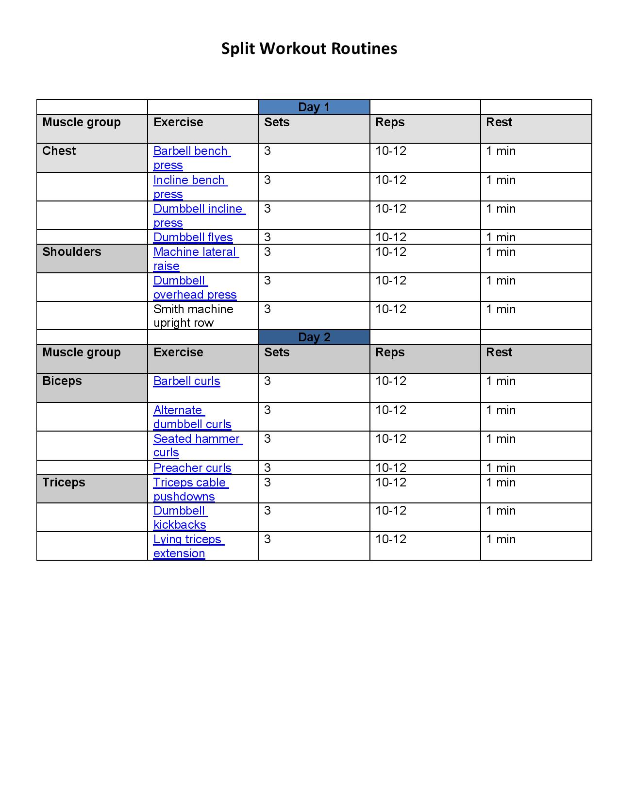 3er Split Trainingsplan